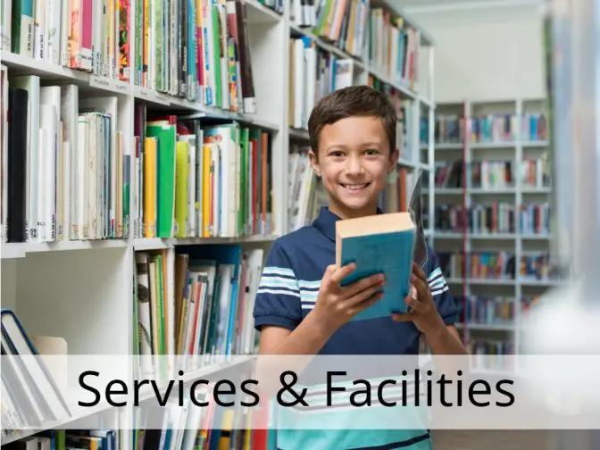 Services for kids like library, pediatrics, counsellors