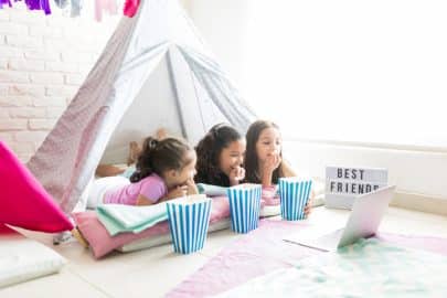 Kids having a sleepover