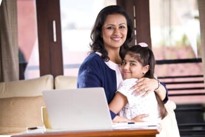 child close to mother